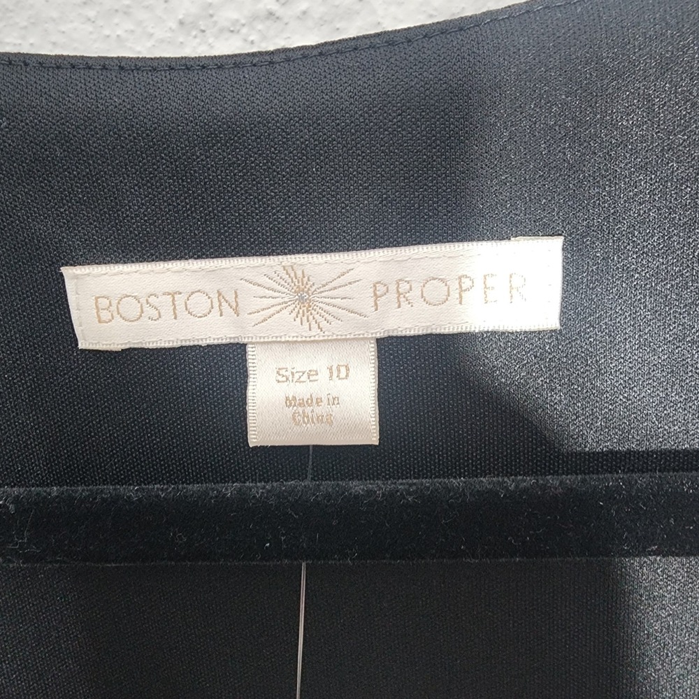Boston Proper Swingy‎ Fringe Dress Proper Black V-Neck Sleeveless Mini 10 NEW - Picture 5 of 12